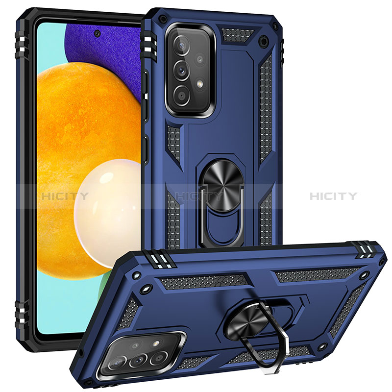 Funda Bumper Silicona y Plastico Mate Carcasa con Magnetico Anillo de dedo Soporte MQ3 para Samsung Galaxy A52s 5G