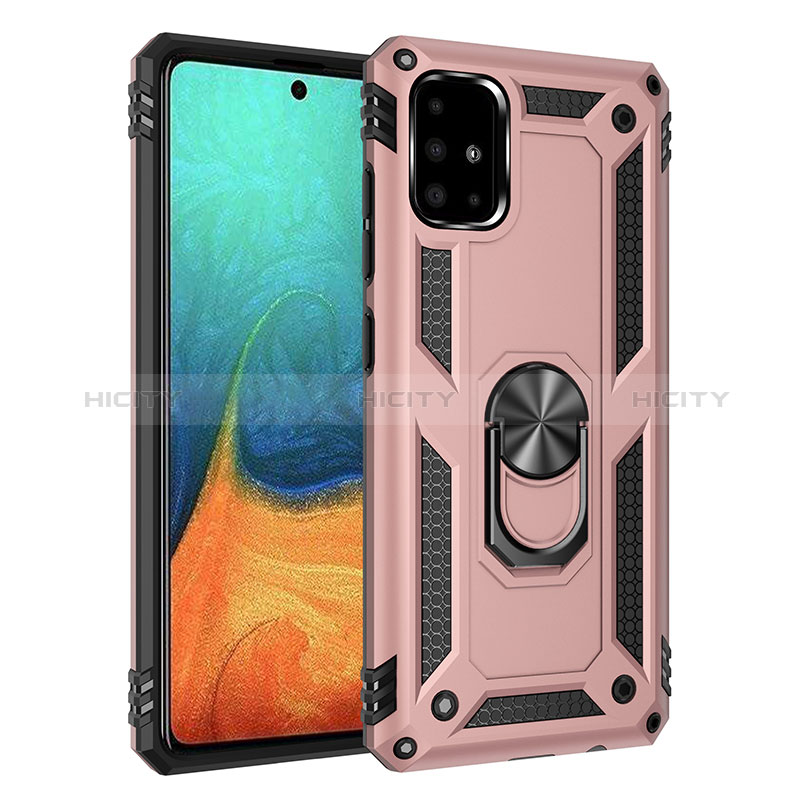 Funda Bumper Silicona y Plastico Mate Carcasa con Magnetico Anillo de dedo Soporte MQ3 para Samsung Galaxy A71 4G A715