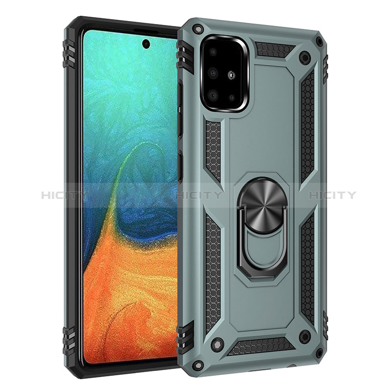 Funda Bumper Silicona y Plastico Mate Carcasa con Magnetico Anillo de dedo Soporte MQ3 para Samsung Galaxy A71 4G A715