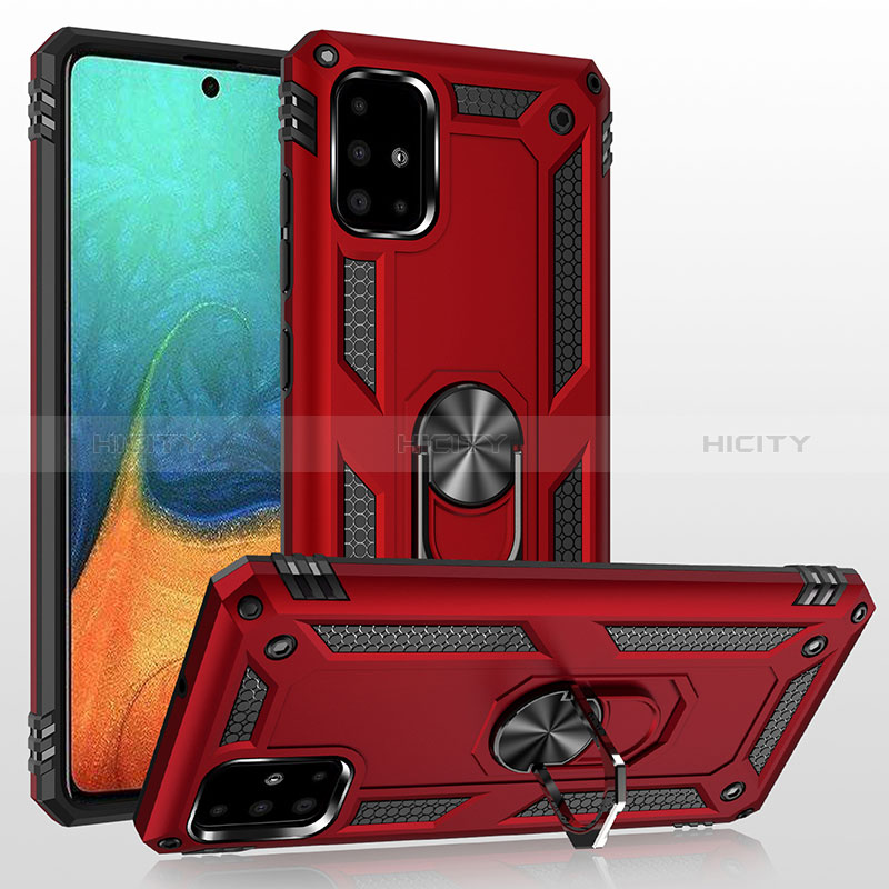 Funda Bumper Silicona y Plastico Mate Carcasa con Magnetico Anillo de dedo Soporte MQ3 para Samsung Galaxy A71 4G A715