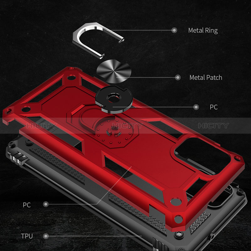 Funda Bumper Silicona y Plastico Mate Carcasa con Magnetico Anillo de dedo Soporte MQ3 para Samsung Galaxy A71 5G