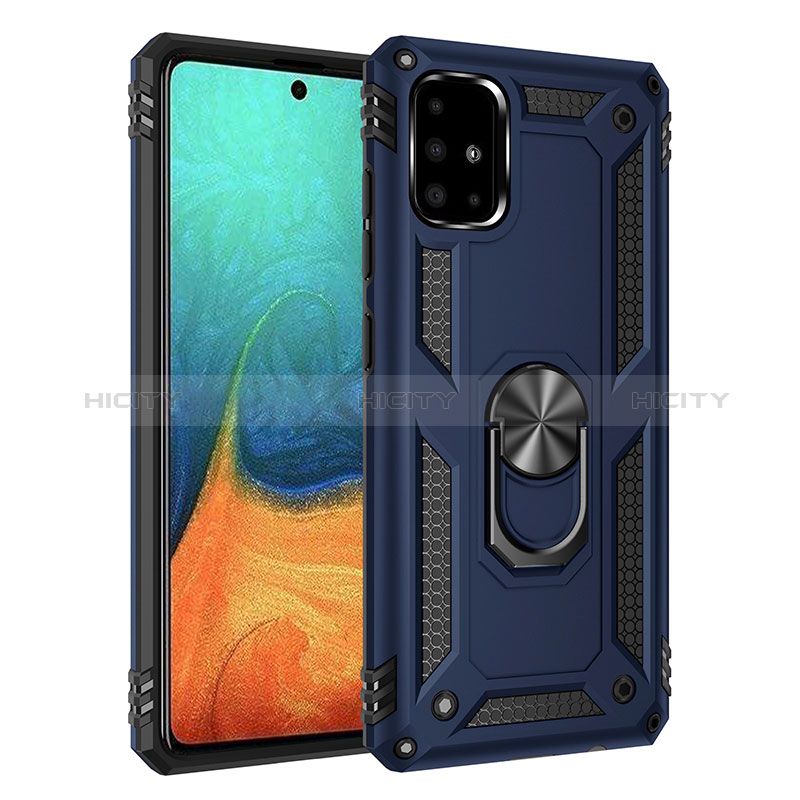 Funda Bumper Silicona y Plastico Mate Carcasa con Magnetico Anillo de dedo Soporte MQ3 para Samsung Galaxy A71 5G