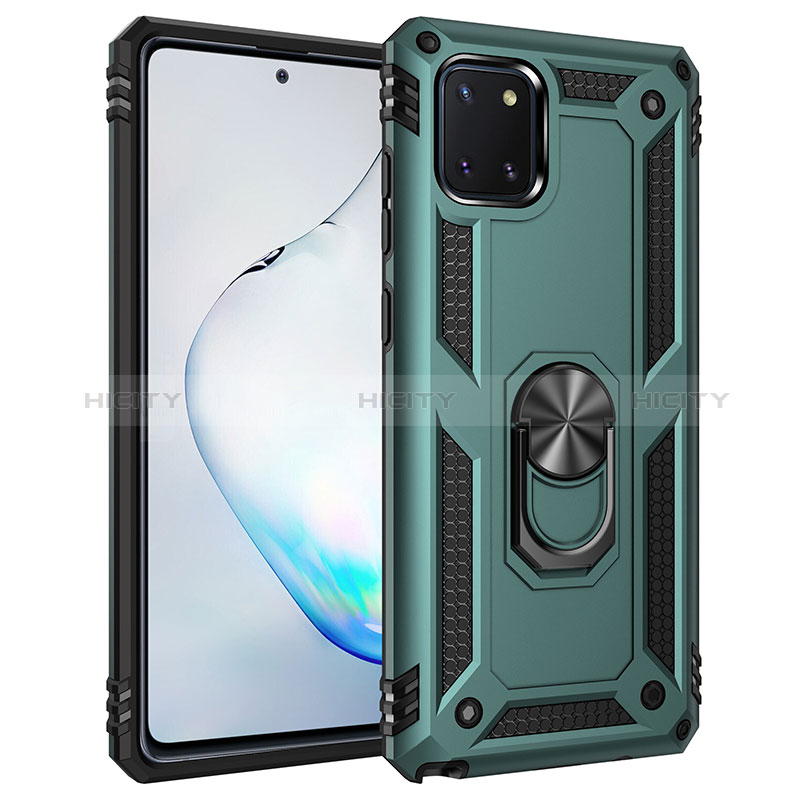 Funda Bumper Silicona y Plastico Mate Carcasa con Magnetico Anillo de dedo Soporte MQ3 para Samsung Galaxy A81