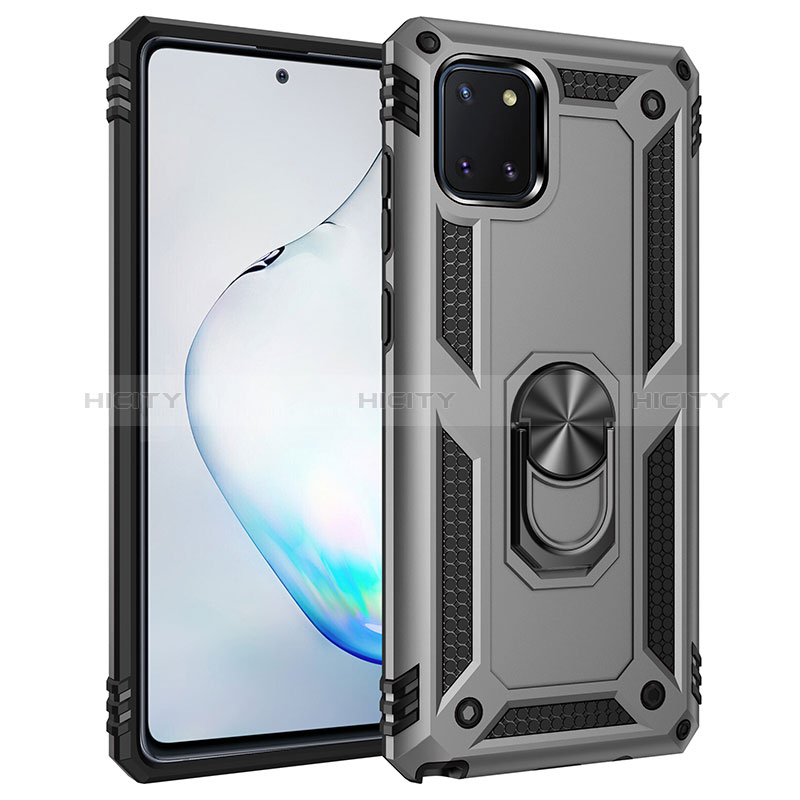 Funda Bumper Silicona y Plastico Mate Carcasa con Magnetico Anillo de dedo Soporte MQ3 para Samsung Galaxy A81