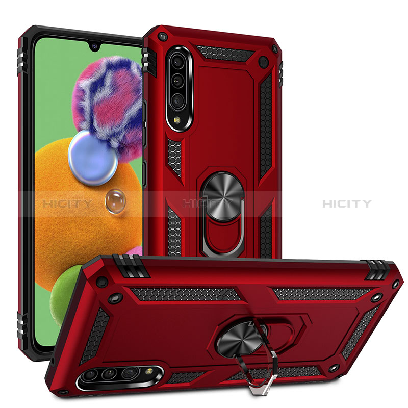 Funda Bumper Silicona y Plastico Mate Carcasa con Magnetico Anillo de dedo Soporte MQ3 para Samsung Galaxy A90 5G