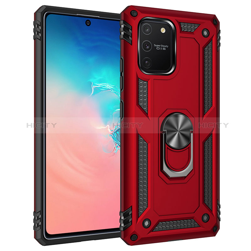 Funda Bumper Silicona y Plastico Mate Carcasa con Magnetico Anillo de dedo Soporte MQ3 para Samsung Galaxy A91