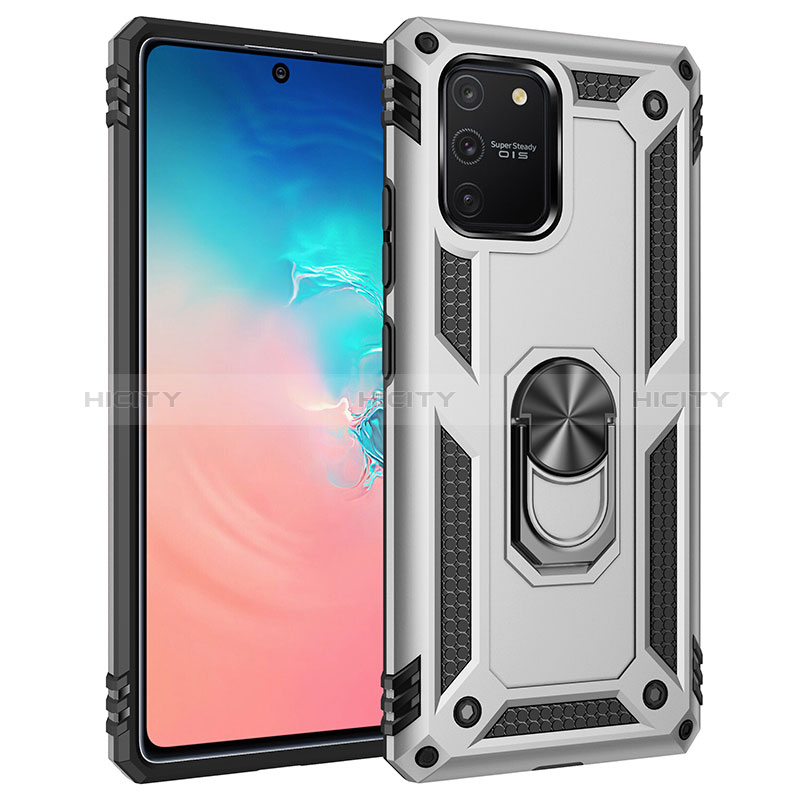 Funda Bumper Silicona y Plastico Mate Carcasa con Magnetico Anillo de dedo Soporte MQ3 para Samsung Galaxy A91