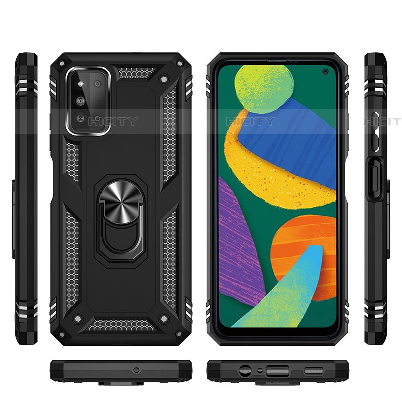 Funda Bumper Silicona y Plastico Mate Carcasa con Magnetico Anillo de dedo Soporte MQ3 para Samsung Galaxy F52 5G