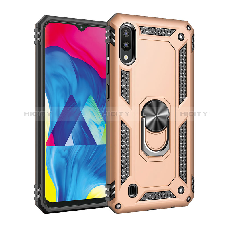 Funda Bumper Silicona y Plastico Mate Carcasa con Magnetico Anillo de dedo Soporte MQ3 para Samsung Galaxy M10