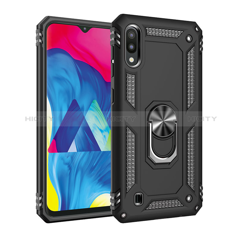 Funda Bumper Silicona y Plastico Mate Carcasa con Magnetico Anillo de dedo Soporte MQ3 para Samsung Galaxy M10