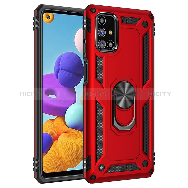 Funda Bumper Silicona y Plastico Mate Carcasa con Magnetico Anillo de dedo Soporte MQ3 para Samsung Galaxy M31s