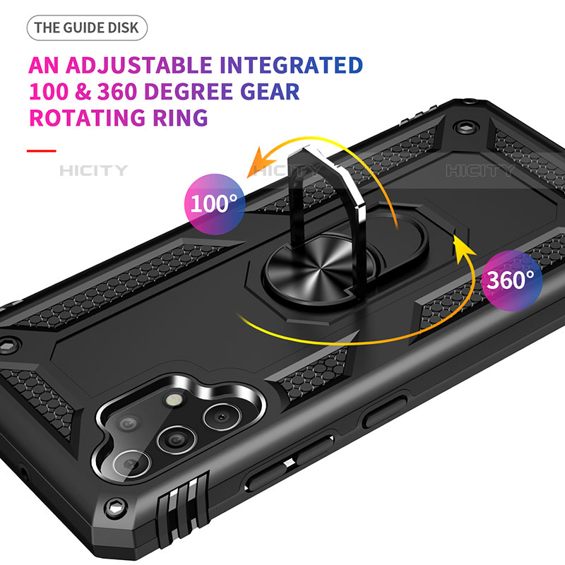 Funda Bumper Silicona y Plastico Mate Carcasa con Magnetico Anillo de dedo Soporte MQ3 para Samsung Galaxy M32 5G