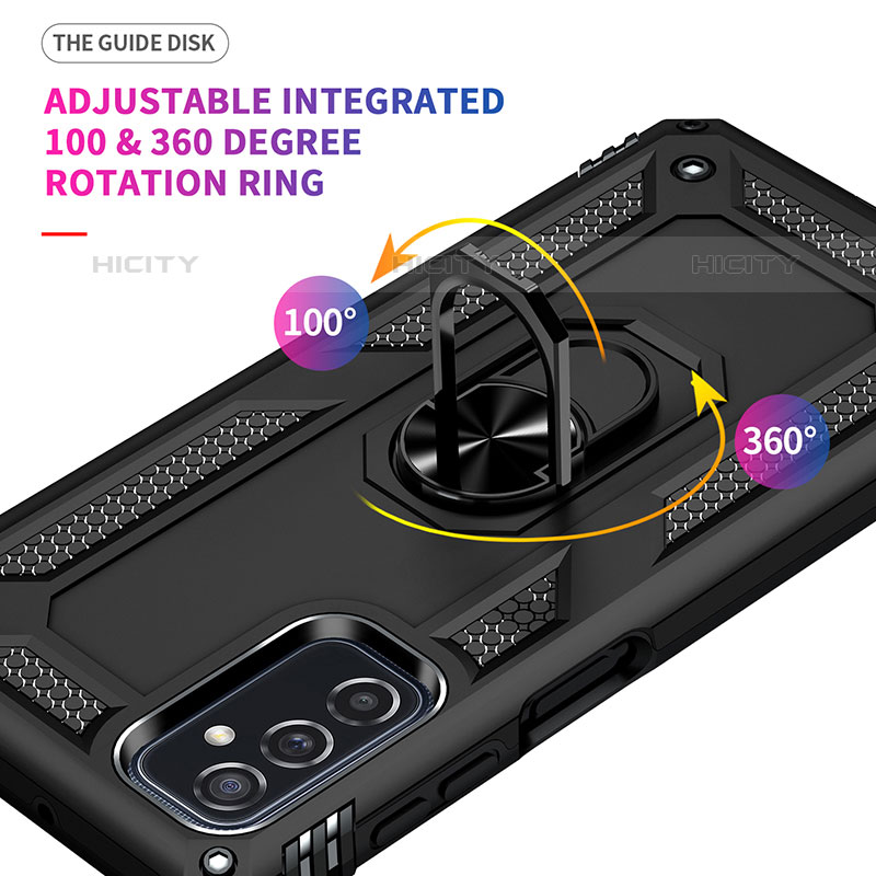 Funda Bumper Silicona y Plastico Mate Carcasa con Magnetico Anillo de dedo Soporte MQ3 para Samsung Galaxy M52 5G