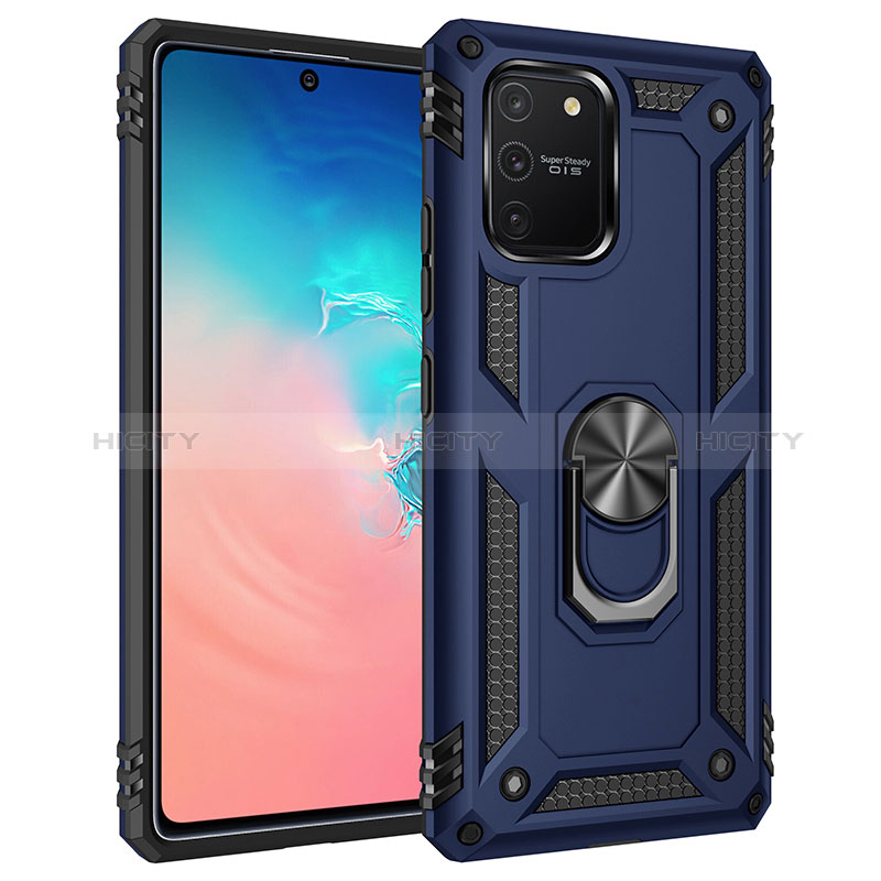 Funda Bumper Silicona y Plastico Mate Carcasa con Magnetico Anillo de dedo Soporte MQ3 para Samsung Galaxy M80S