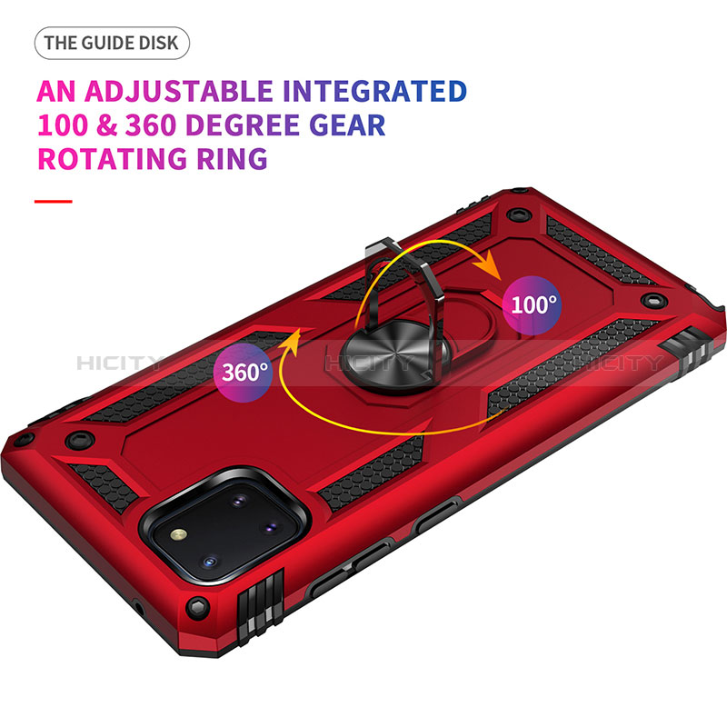 Funda Bumper Silicona y Plastico Mate Carcasa con Magnetico Anillo de dedo Soporte MQ3 para Samsung Galaxy Note 10 Lite