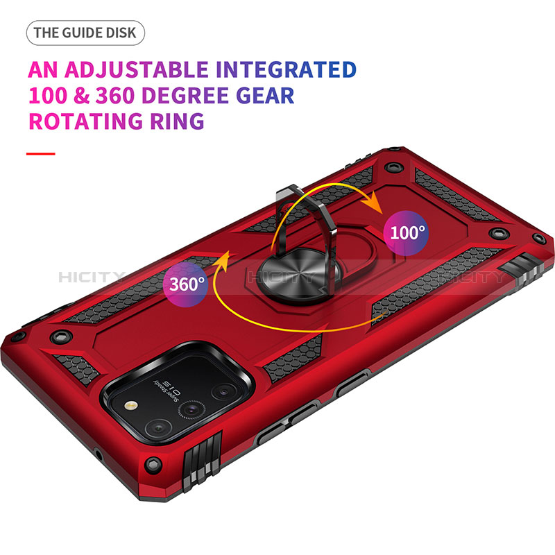 Funda Bumper Silicona y Plastico Mate Carcasa con Magnetico Anillo de dedo Soporte MQ3 para Samsung Galaxy S10 Lite