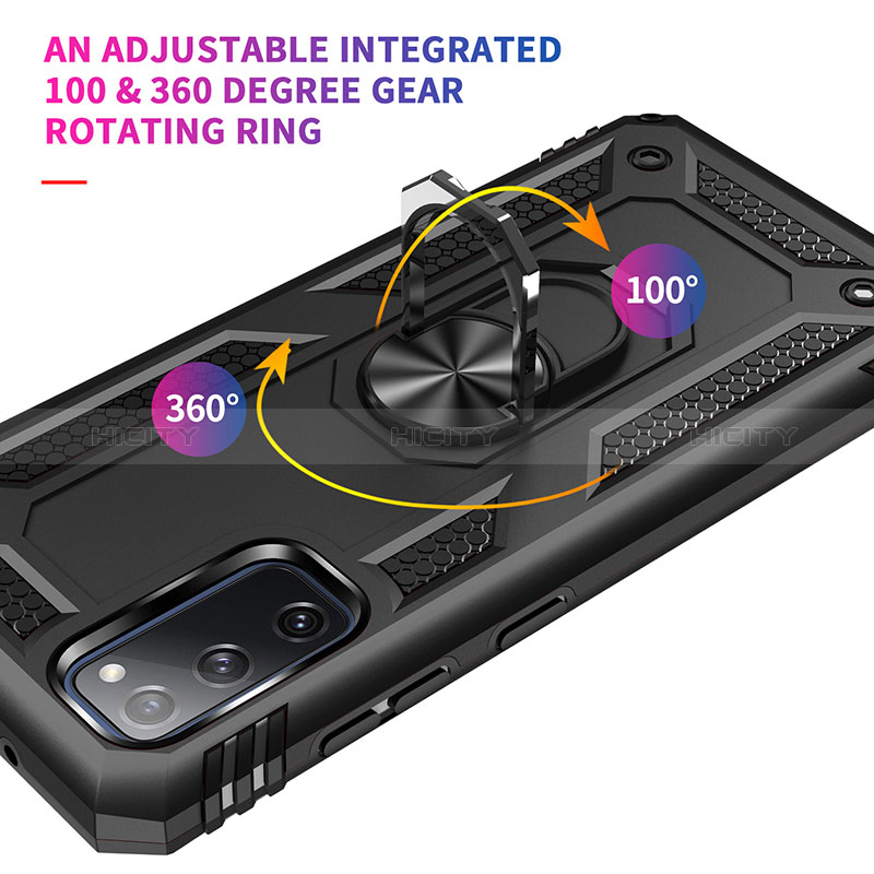 Funda Bumper Silicona y Plastico Mate Carcasa con Magnetico Anillo de dedo Soporte MQ3 para Samsung Galaxy S20 FE (2022) 5G