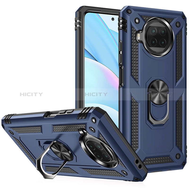 Funda Bumper Silicona y Plastico Mate Carcasa con Magnetico Anillo de dedo Soporte MQ3 para Xiaomi Mi 10T Lite 5G