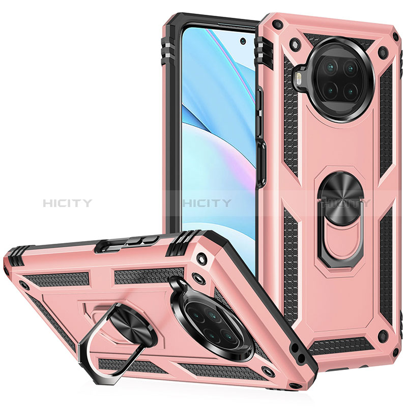 Funda Bumper Silicona y Plastico Mate Carcasa con Magnetico Anillo de dedo Soporte MQ3 para Xiaomi Mi 10T Lite 5G