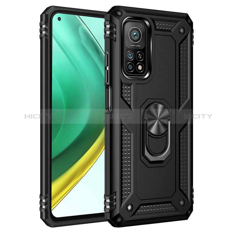 Funda Bumper Silicona y Plastico Mate Carcasa con Magnetico Anillo de dedo Soporte MQ3 para Xiaomi Mi 10T Pro 5G