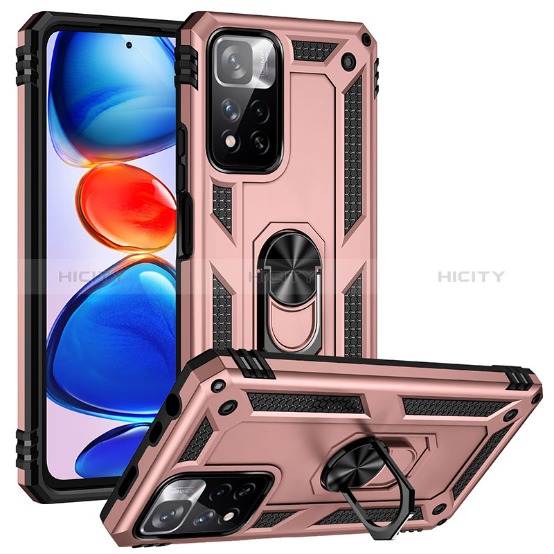 Funda Bumper Silicona y Plastico Mate Carcasa con Magnetico Anillo de dedo Soporte MQ3 para Xiaomi Mi 11i 5G (2022)