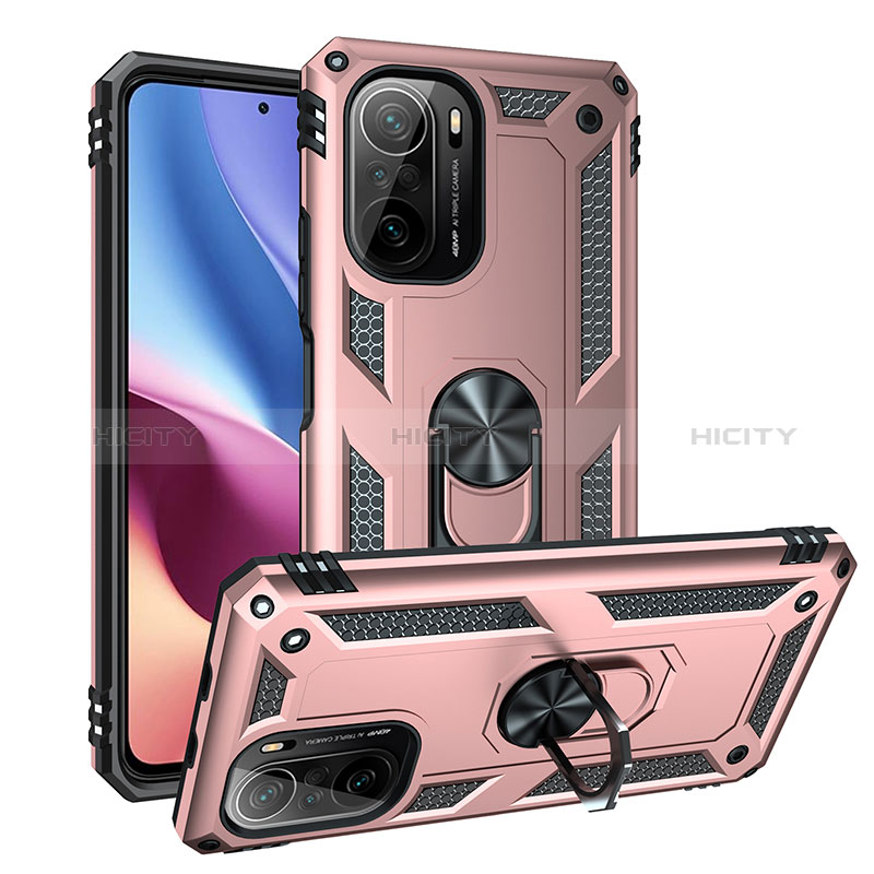 Funda Bumper Silicona y Plastico Mate Carcasa con Magnetico Anillo de dedo Soporte MQ3 para Xiaomi Mi 11X 5G