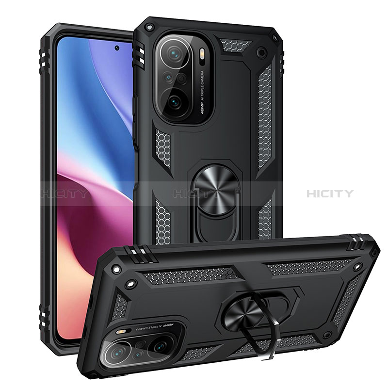 Funda Bumper Silicona y Plastico Mate Carcasa con Magnetico Anillo de dedo Soporte MQ3 para Xiaomi Mi 11X 5G