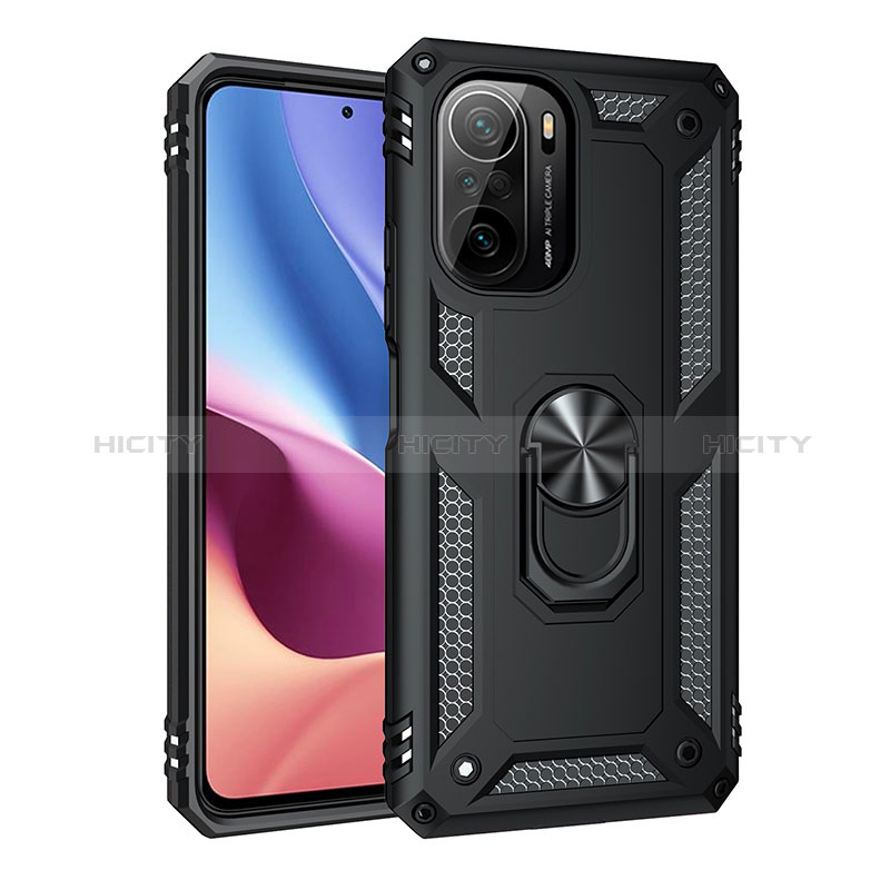 Funda Bumper Silicona y Plastico Mate Carcasa con Magnetico Anillo de dedo Soporte MQ3 para Xiaomi Mi 11X 5G