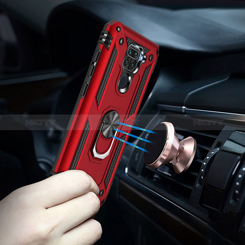 Funda Bumper Silicona y Plastico Mate Carcasa con Magnetico Anillo de dedo Soporte MQ3 para Xiaomi Redmi 10X 4G