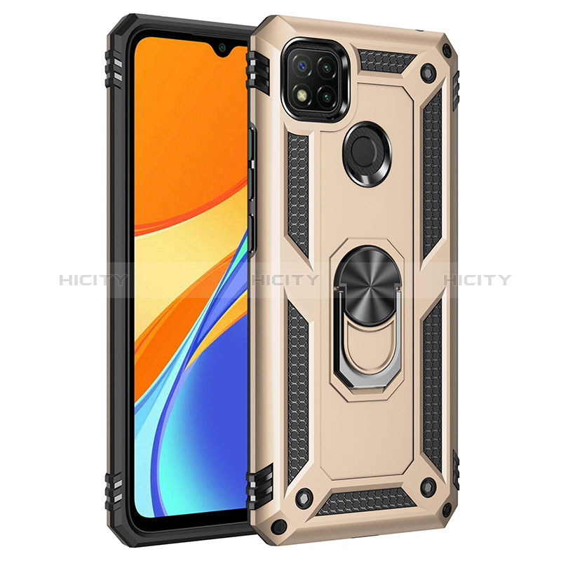 Funda Bumper Silicona y Plastico Mate Carcasa con Magnetico Anillo de dedo Soporte MQ3 para Xiaomi Redmi 9 India