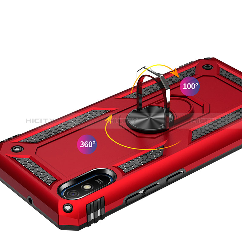 Funda Bumper Silicona y Plastico Mate Carcasa con Magnetico Anillo de dedo Soporte MQ3 para Xiaomi Redmi 9A