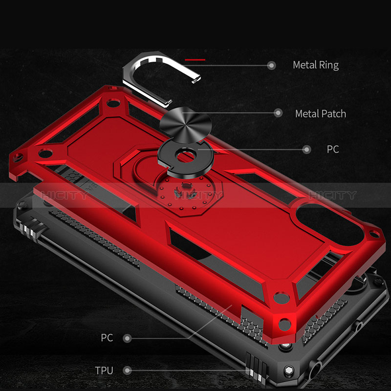 Funda Bumper Silicona y Plastico Mate Carcasa con Magnetico Anillo de dedo Soporte MQ3 para Xiaomi Redmi 9A