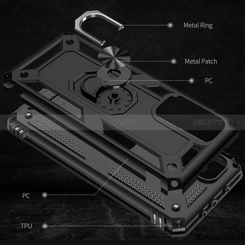 Funda Bumper Silicona y Plastico Mate Carcasa con Magnetico Anillo de dedo Soporte MQ3 para Xiaomi Redmi K30S 5G