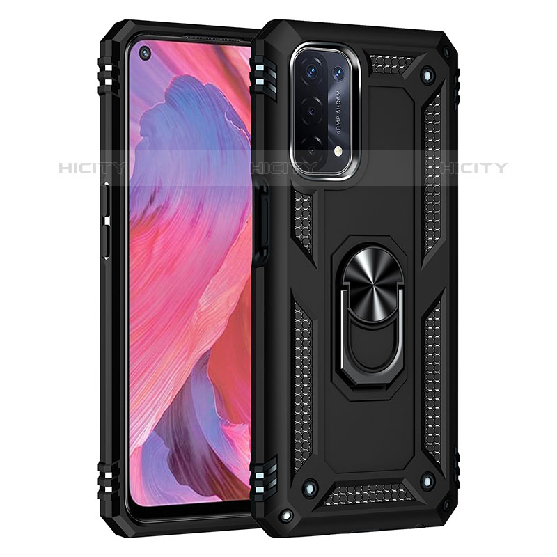 Funda Bumper Silicona y Plastico Mate Carcasa con Magnetico Anillo de dedo Soporte MQ4 para OnePlus Nord N200 5G