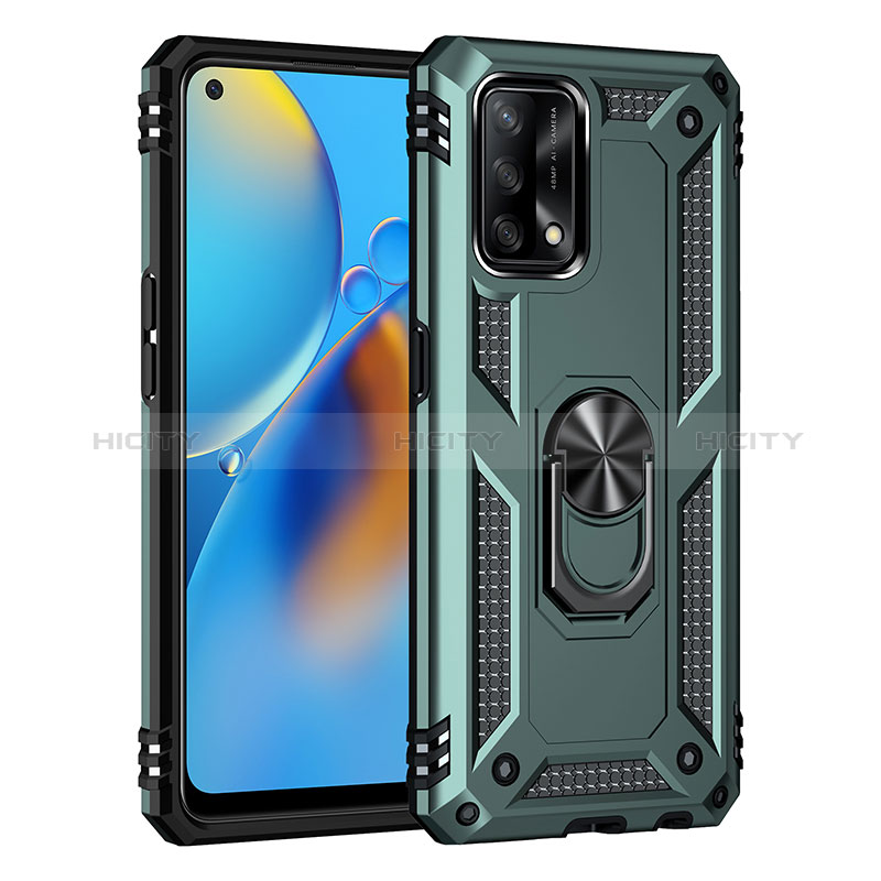 Funda Bumper Silicona y Plastico Mate Carcasa con Magnetico Anillo de dedo Soporte MQ4 para Oppo A95 4G