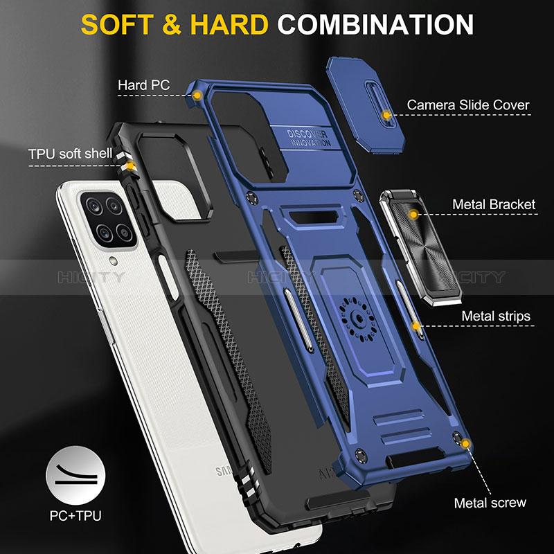 Funda Bumper Silicona y Plastico Mate Carcasa con Magnetico Anillo de dedo Soporte MQ4 para Samsung Galaxy A12 5G