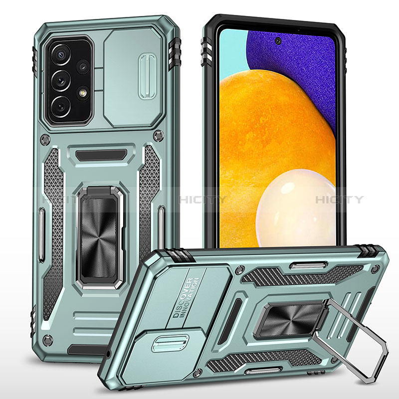 Funda Bumper Silicona y Plastico Mate Carcasa con Magnetico Anillo de dedo Soporte MQ4 para Samsung Galaxy A52s 5G