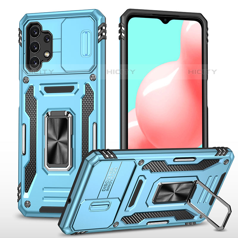 Funda Bumper Silicona y Plastico Mate Carcasa con Magnetico Anillo de dedo Soporte MQ4 para Samsung Galaxy M32 5G