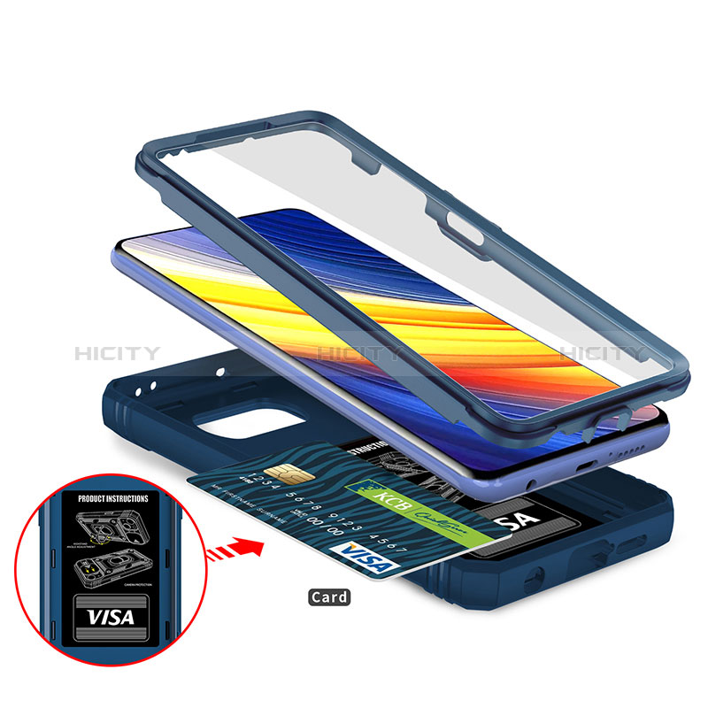 Funda Bumper Silicona y Plastico Mate Carcasa con Magnetico Anillo de dedo Soporte MQ4 para Xiaomi Poco X3 Pro