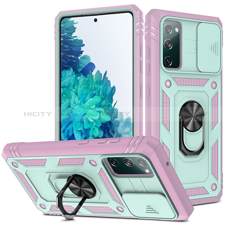 Funda Bumper Silicona y Plastico Mate Carcasa con Magnetico Anillo de dedo Soporte MQ5 para Samsung Galaxy S20 FE 5G