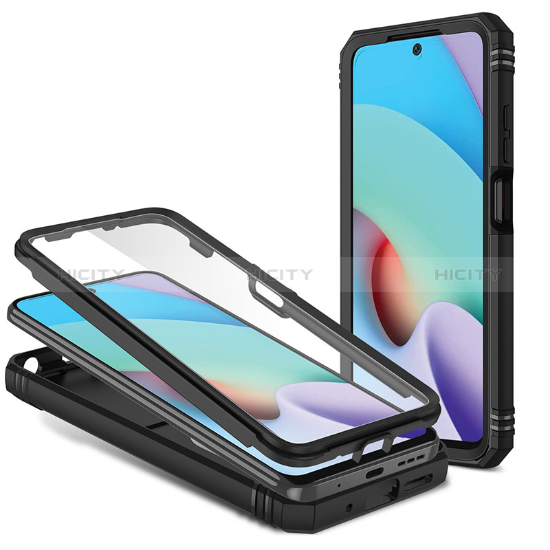 Funda Bumper Silicona y Plastico Mate Carcasa con Magnetico Anillo de dedo Soporte MQ5 para Xiaomi Redmi 10 4G