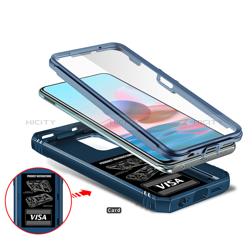 Funda Bumper Silicona y Plastico Mate Carcasa con Magnetico Anillo de dedo Soporte MQ5 para Xiaomi Redmi Note 10 4G