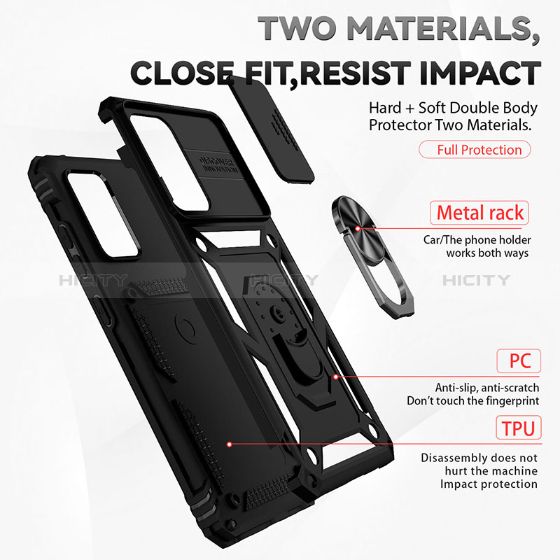 Funda Bumper Silicona y Plastico Mate Carcasa con Magnetico Anillo de dedo Soporte MQ6 para Samsung Galaxy A52 5G