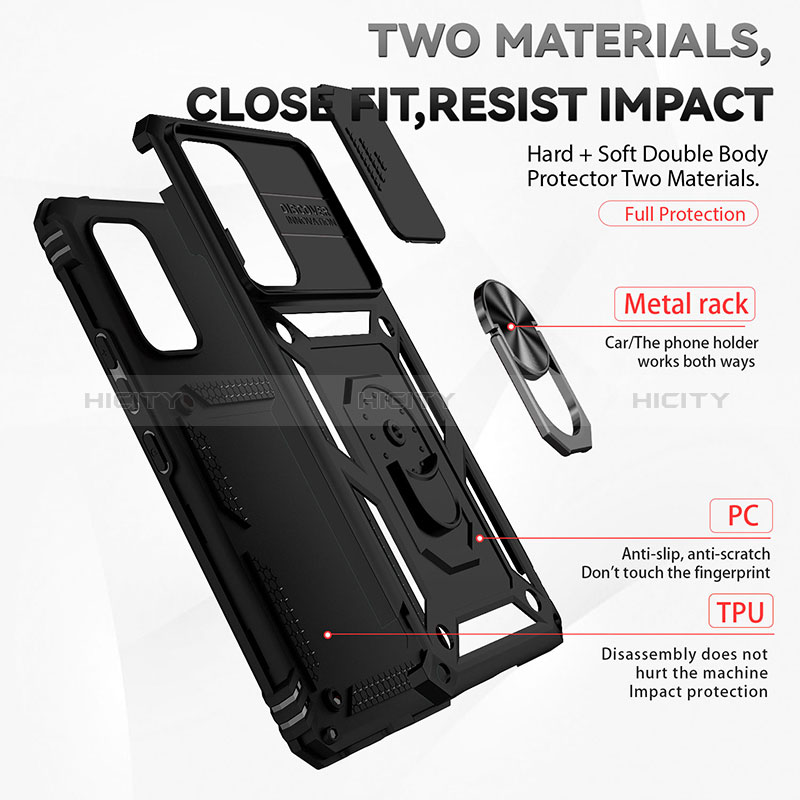 Funda Bumper Silicona y Plastico Mate Carcasa con Magnetico Anillo de dedo Soporte MQ6 para Samsung Galaxy A53 5G