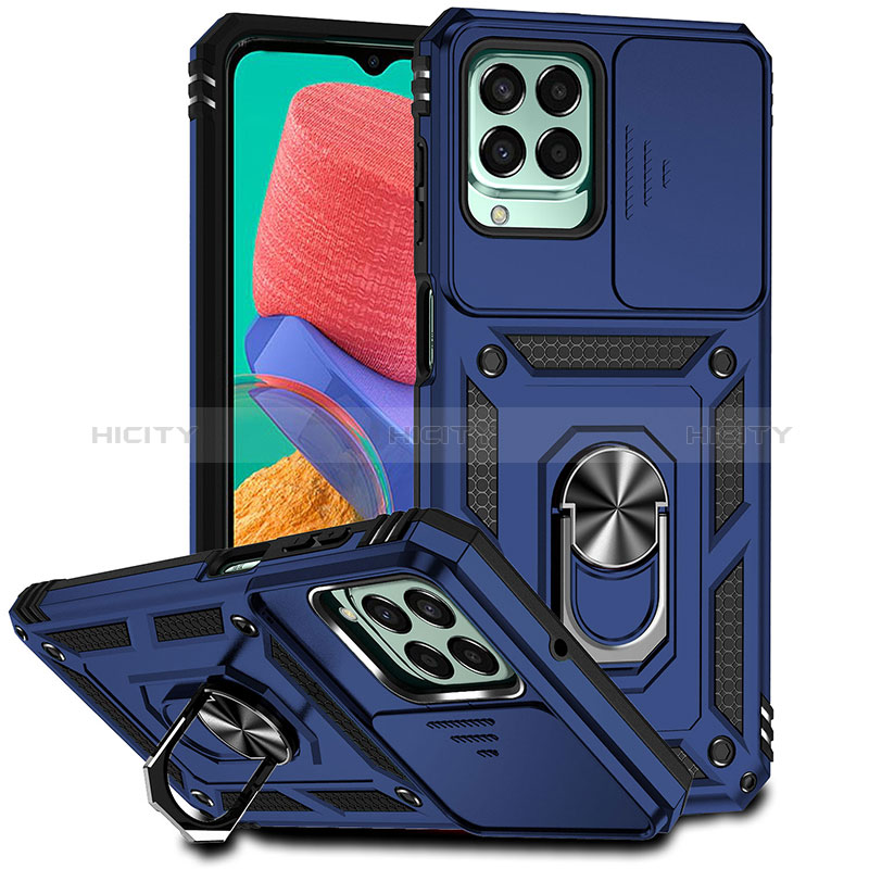 Funda Bumper Silicona y Plastico Mate Carcasa con Magnetico Anillo de dedo Soporte MQ6 para Samsung Galaxy M33 5G