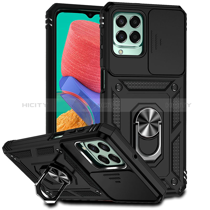 Funda Bumper Silicona y Plastico Mate Carcasa con Magnetico Anillo de dedo Soporte MQ6 para Samsung Galaxy M33 5G