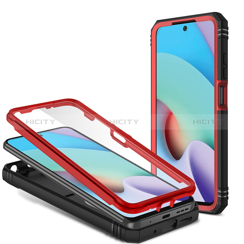 Funda Bumper Silicona y Plastico Mate Carcasa con Magnetico Anillo de dedo Soporte MQ6 para Xiaomi Redmi 10 4G
