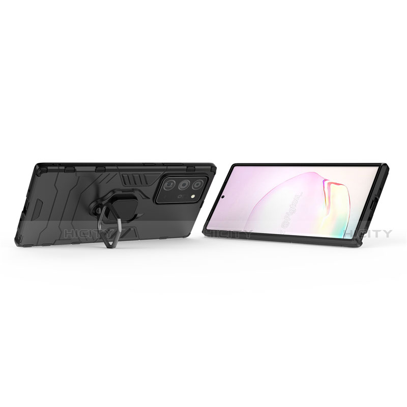 Funda Bumper Silicona y Plastico Mate Carcasa con Magnetico Anillo de dedo Soporte N01 para Samsung Galaxy Note 20 Ultra 5G