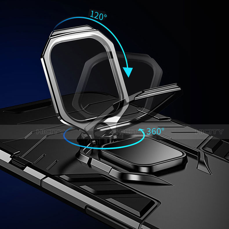 Funda Bumper Silicona y Plastico Mate Carcasa con Magnetico Anillo de dedo Soporte para Apple iPhone 14 Pro Max