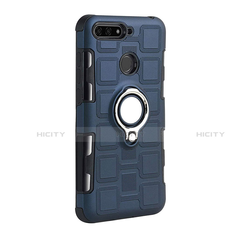 Funda Bumper Silicona y Plastico Mate Carcasa con Magnetico Anillo de dedo Soporte para Huawei Honor 7A